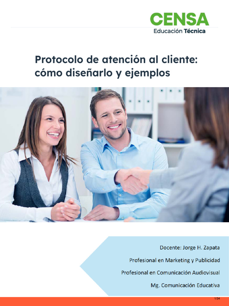 Protocolo de Atencion Al Cliente Como Disenarlo y Ejemplos | PDF ...