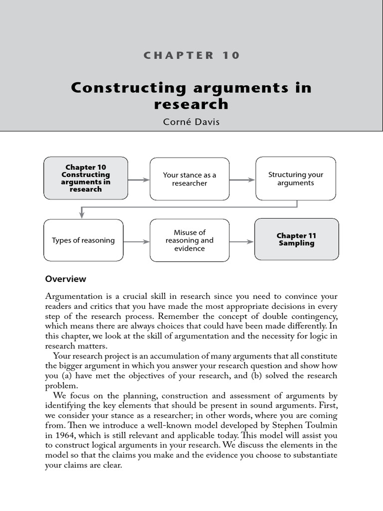 Research Matters - (Chapter 10 Constructing Arguments in Research ...