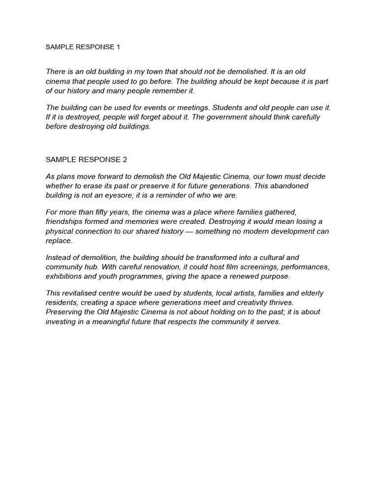 Efl Writing - Sample Responses | PDF