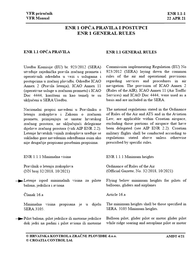 ENR 1 General Rules | PDF