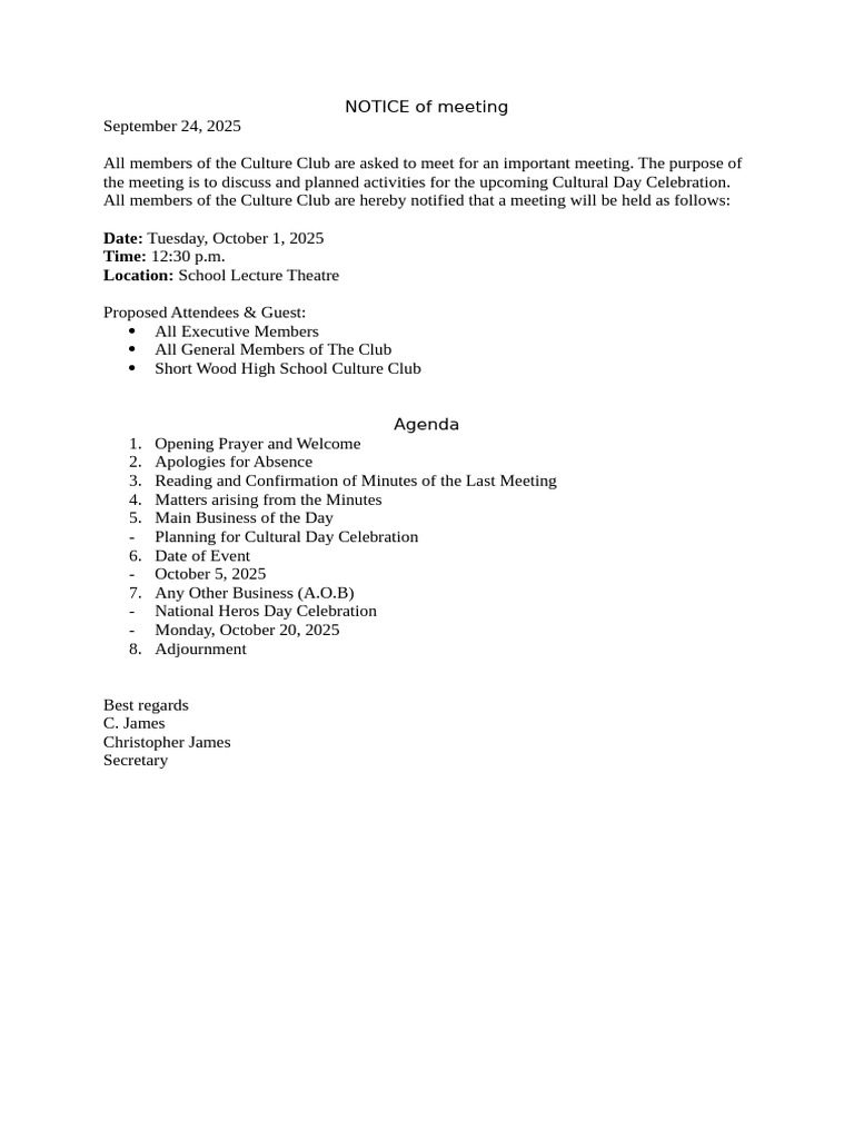 Committee Document - Christopher James | PDF