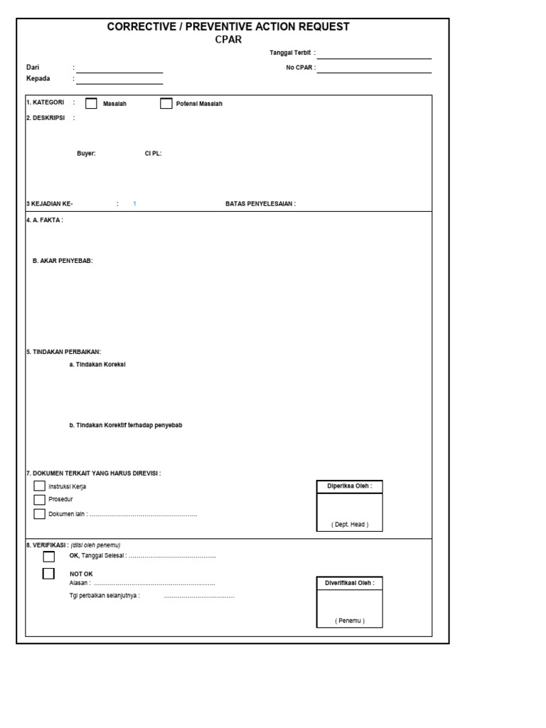 Template CPAR | PDF