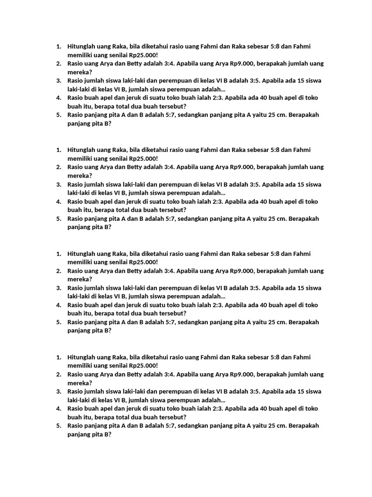 Soal Rasio | PDF