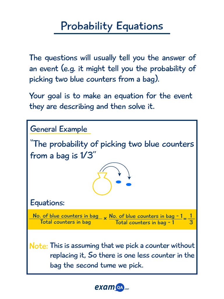 Probability Equations Notes | PDF