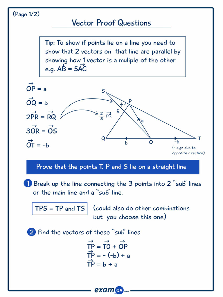 ExamQA GCSE Maths Vector Proof Notes | PDF