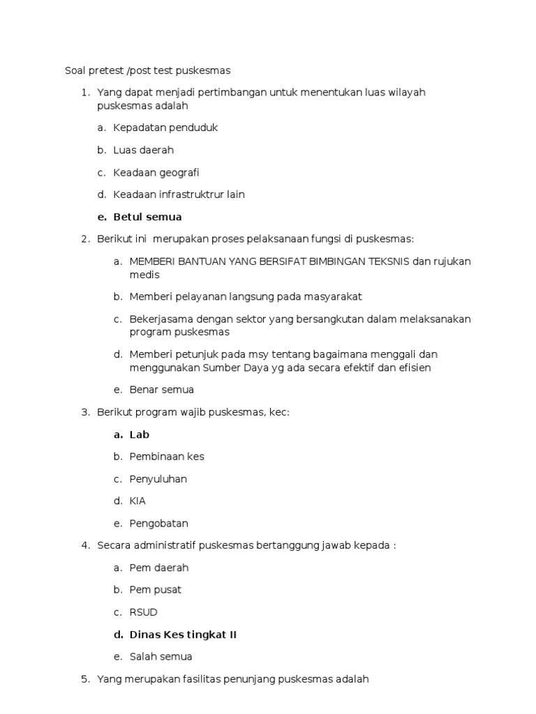 Soal Pretest 2