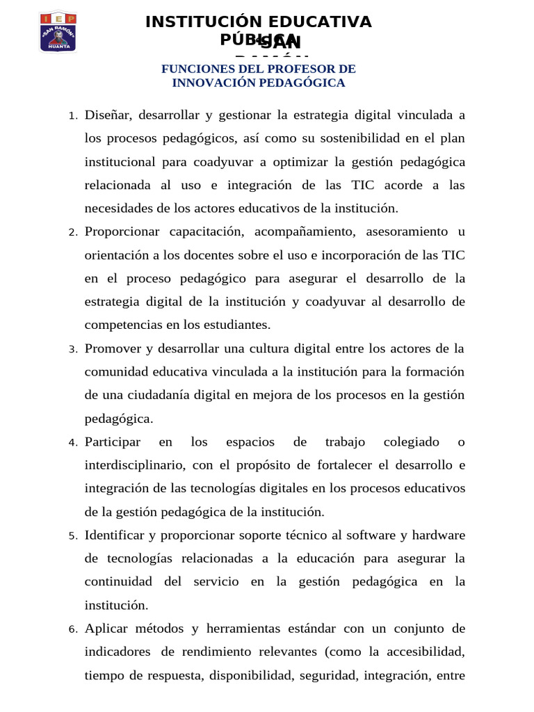 Funciones Del DAIP 2024 | PDF | Pedagogía | Tecnología de información y ...