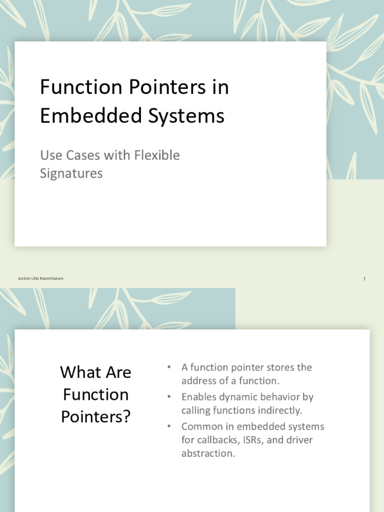 Function Pointers in Embedded Systems | PDF | Pointer (Computer ...