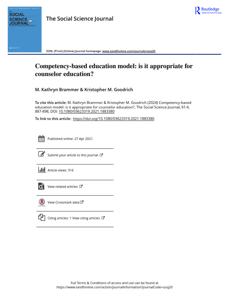 Competency-Based Education Model Is It Appropriate For Counselor ...