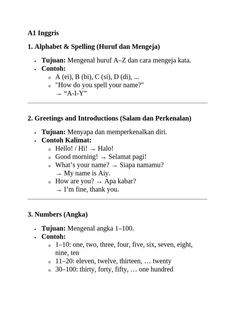 English Basic A1 and A2 | PDF | Grammatical Tense | Language Mechanics