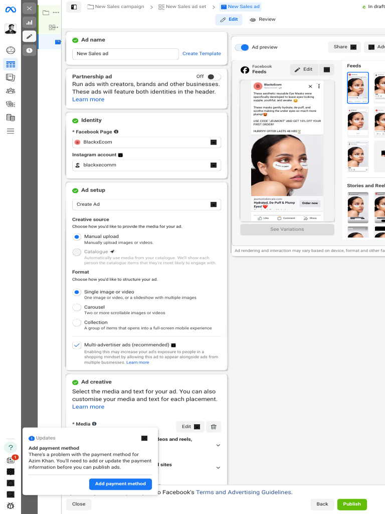 Ads Manager - Manage Ads - Campaigns - Edit | PDF