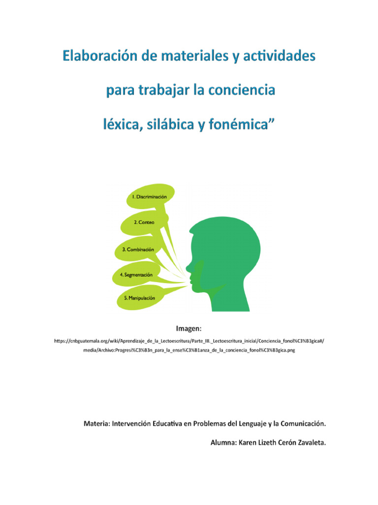 Actividad 1 Conciencia Fonológica | PDF | Palabra | Sílaba