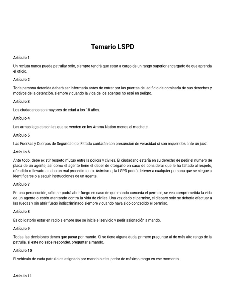 Normativa LSPD | PDF | Policía | Radiodifusión