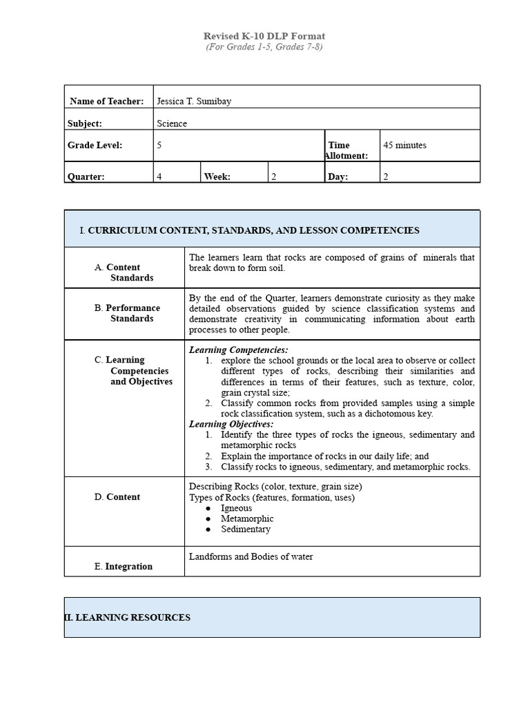 DLP - Science 5 - Three Types of Rocks | PDF | Rock (Geology) | Igneous ...