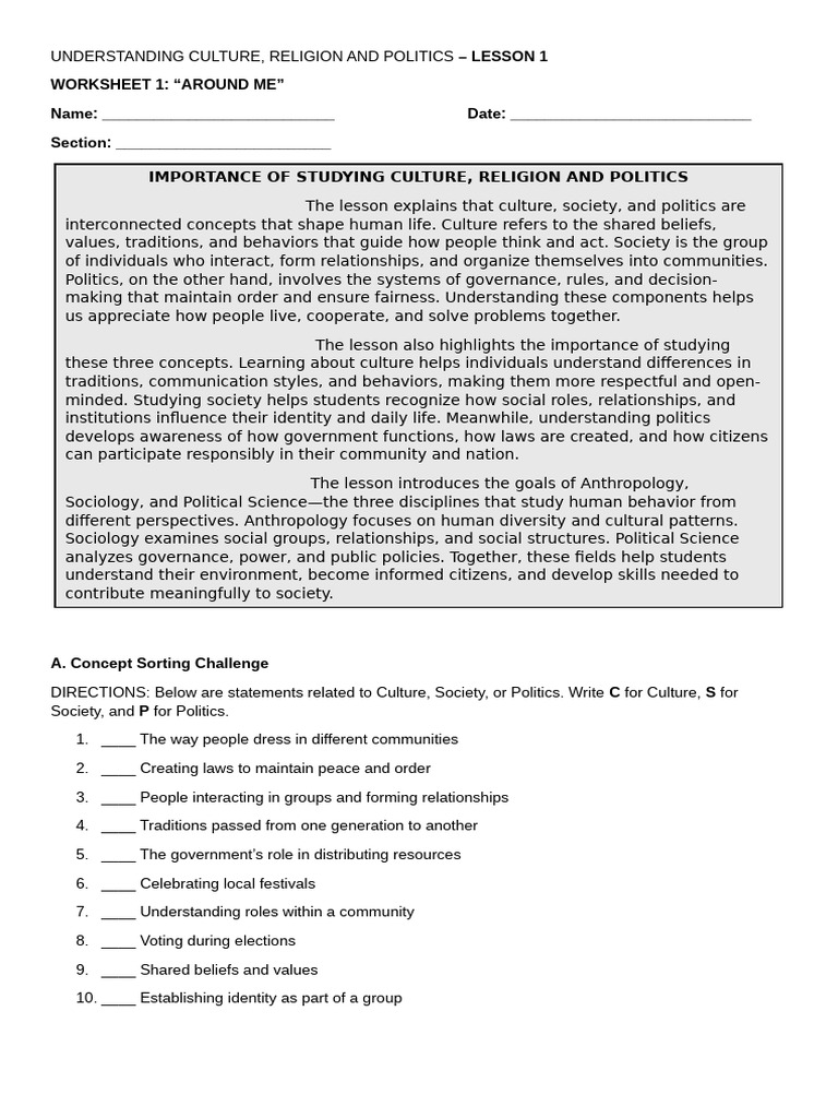 Ucsp Adm Activity 1 and 2 | PDF | Traditions | Anthropology