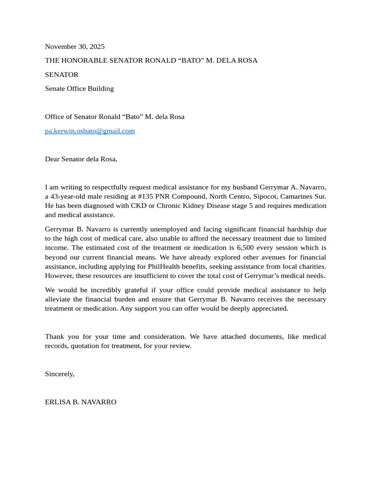 A Letter For Senator | PDF