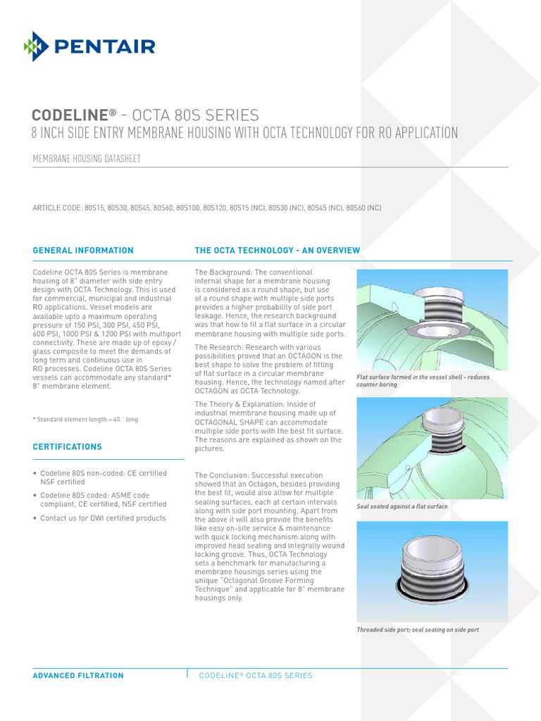 Codeline Membran Pressure Vessel 80s Series | PDF | Membrane ...
