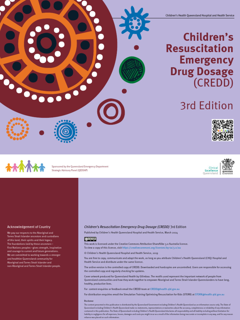 CHQ Childrens Resuscitation Emergency Drug Dosage Book How To Use | PDF ...