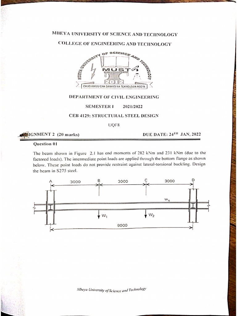 Assignment Steel Design | PDF