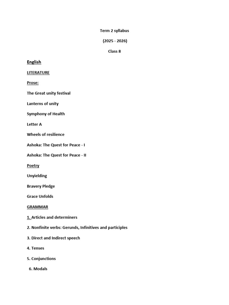 Term 2 syllabus (2025-2026) | PDF