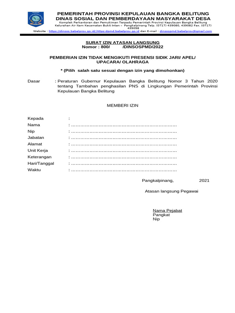 Format Surat Izin Sidik Jari | PDF