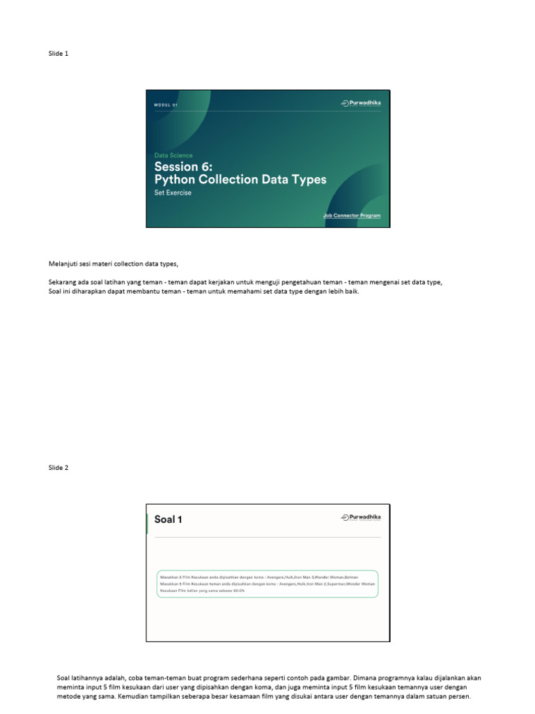 8 - Python Collection Data Types - Set Exercise | PDF