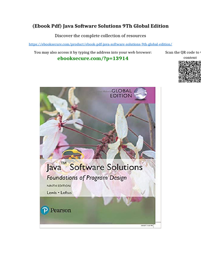 (eBook PDF) Java Software Solutions 9th Global Edition latest pdf 2025 ...