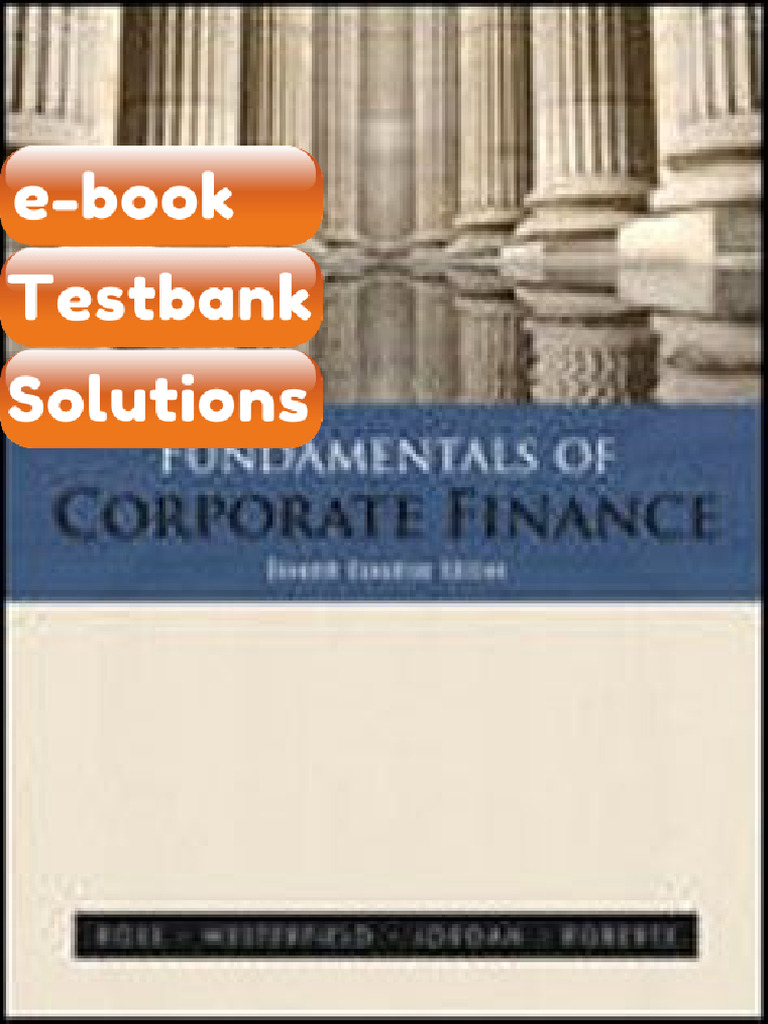 eBook &amp; Testbank Fundamentals of Corporate Finance 7th Canadian Edition ...
