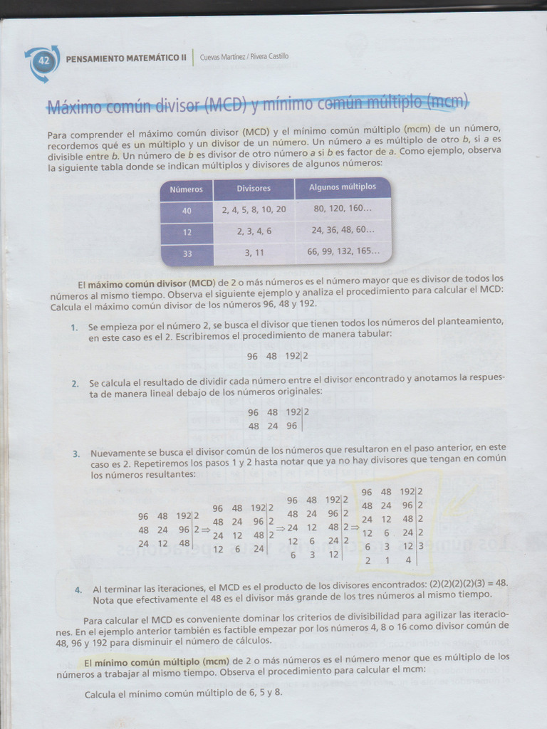 MCD y MCM | PDF