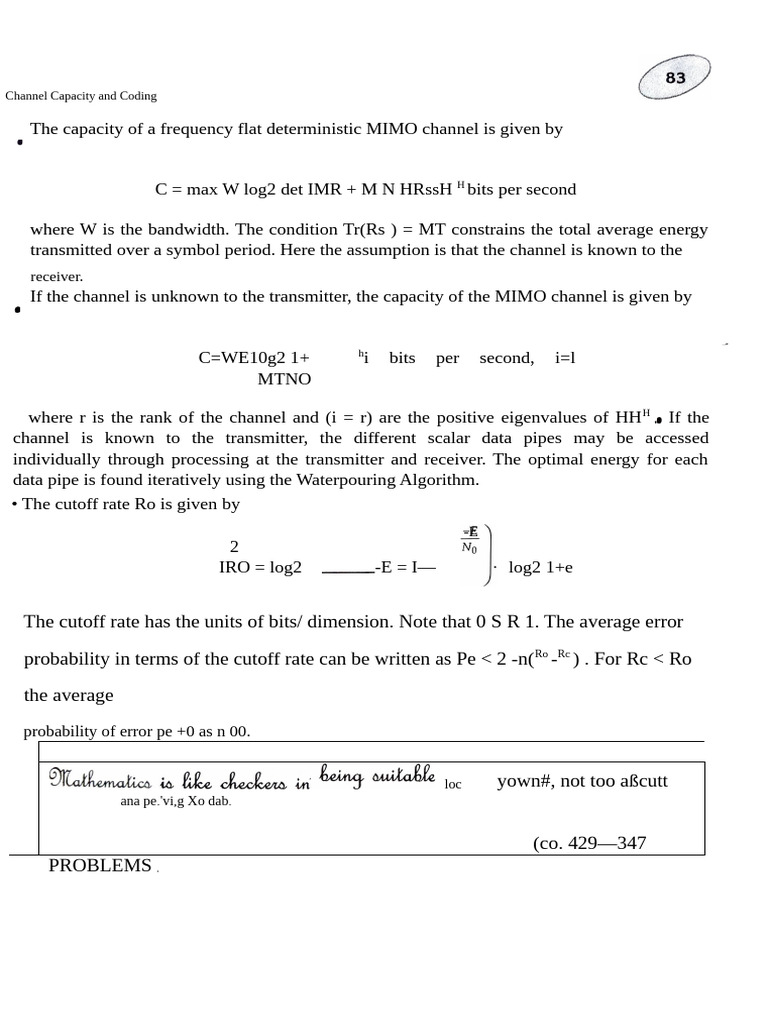 Exercise Question on ITC 2 | PDF | Mimo | Computing