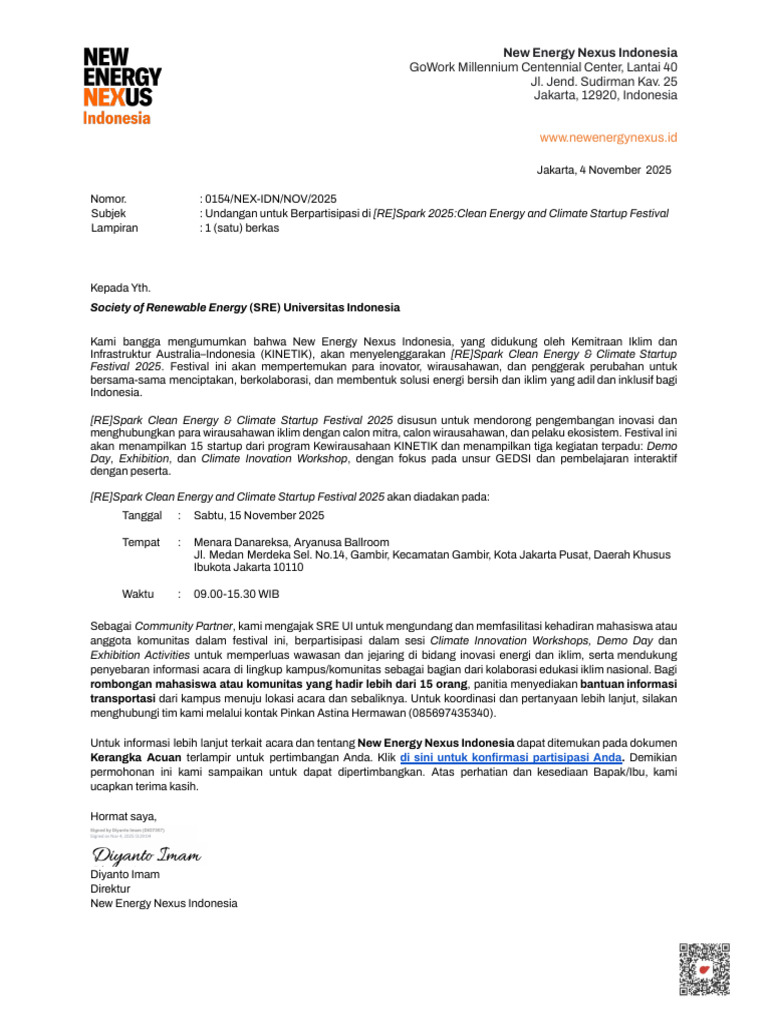 (SRE UI) Invitation Letter For Community Partner - ID | PDF