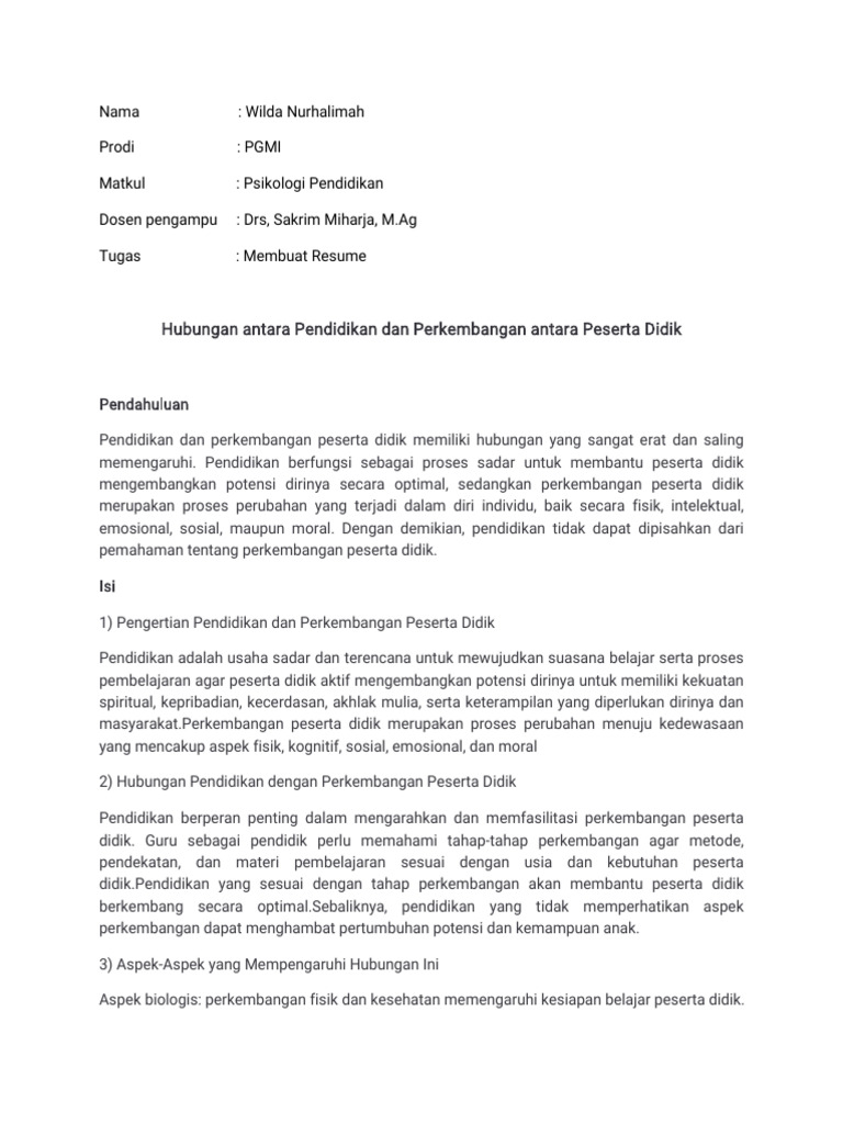Resuma Psikologi Pendidikan | PDF