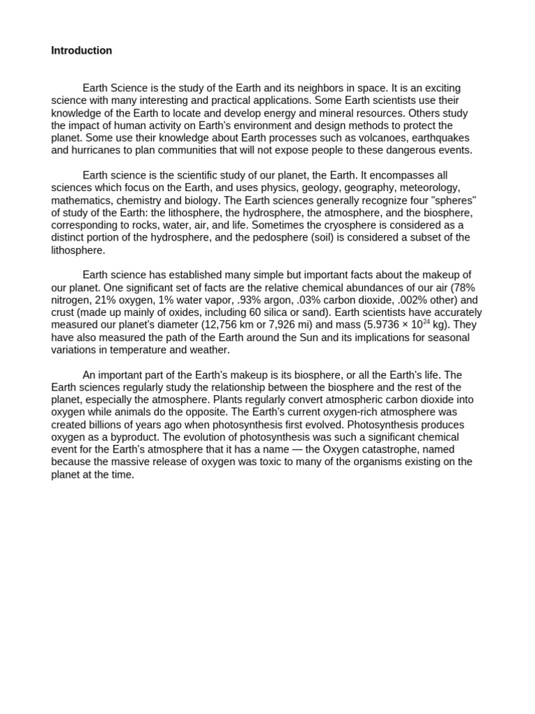 Earth Science Reflection | PDF | Earth Sciences | Natural Sciences