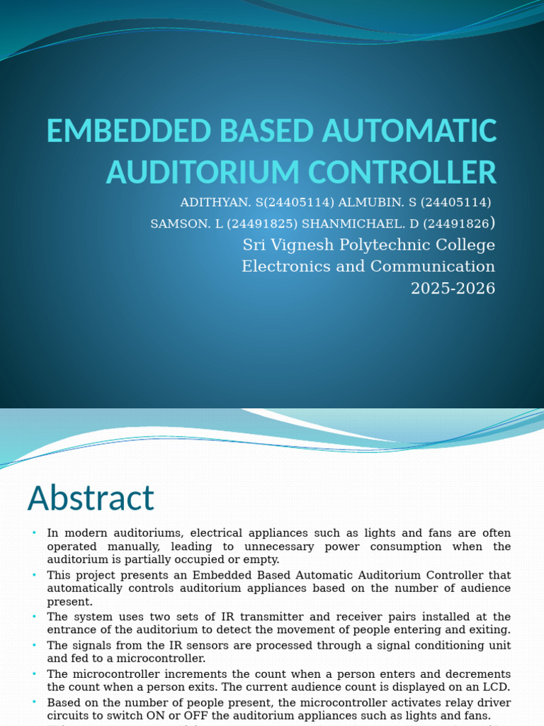 Embedded Based Automatic Auditorium Controller Review | PDF ...