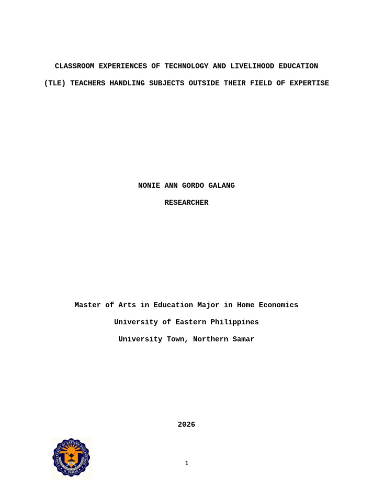 Cover Page (Mock Defense) - 115816 | PDF | Teachers | Qualitative Research