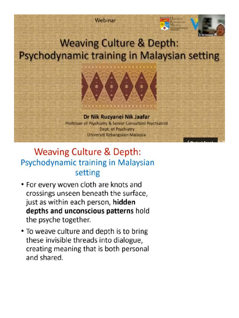 Psychodynamic Training in Malaysian Setting | PDF