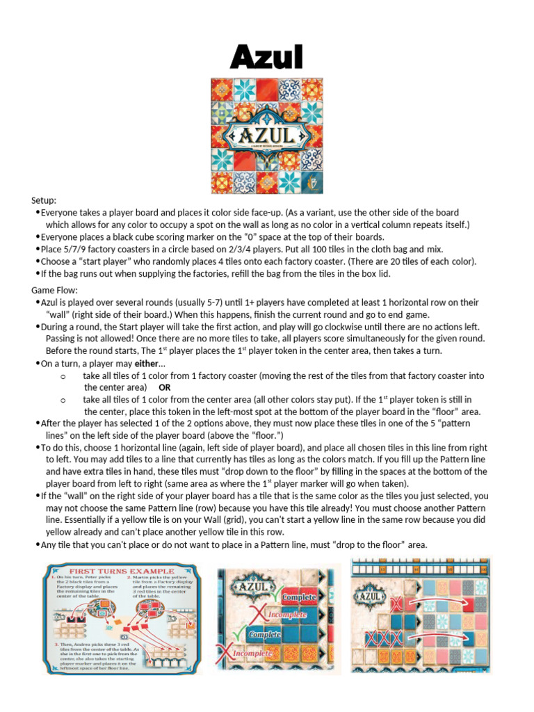 Board Game Demo Azul | PDF