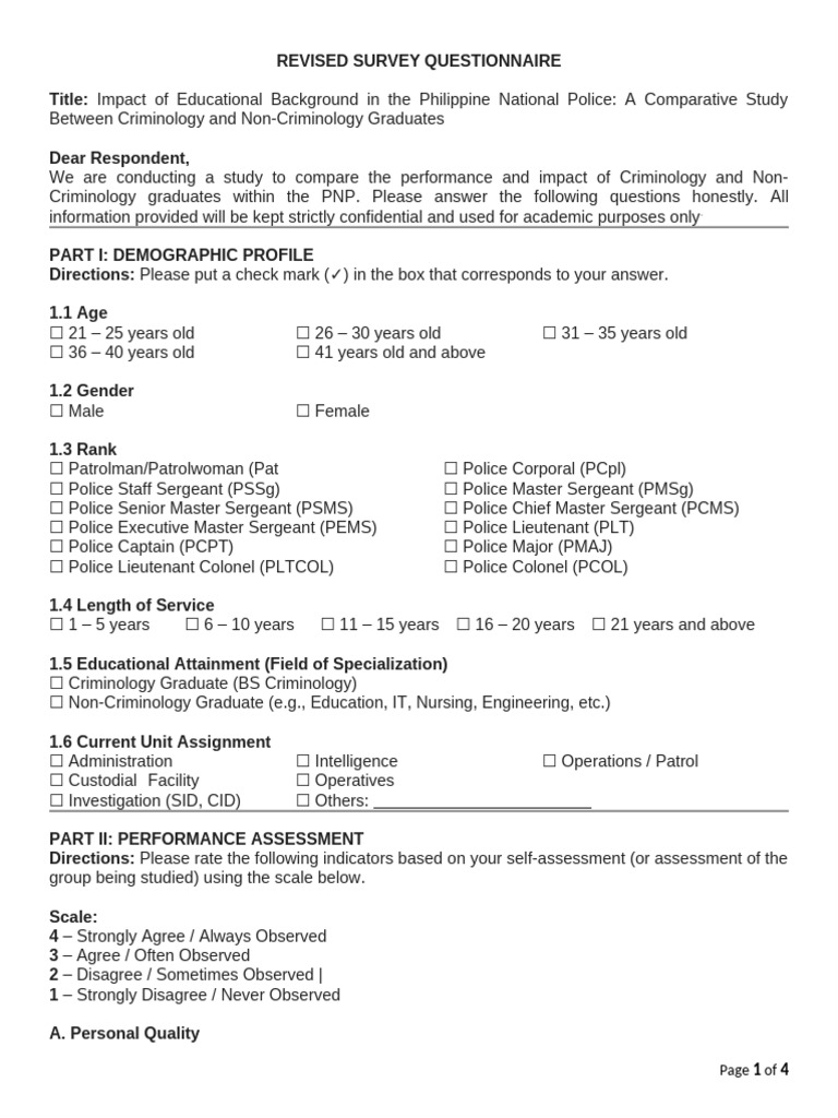 OK - FINAL and CORRECTED Survey Questions. JAVIER GROUP | PDF ...