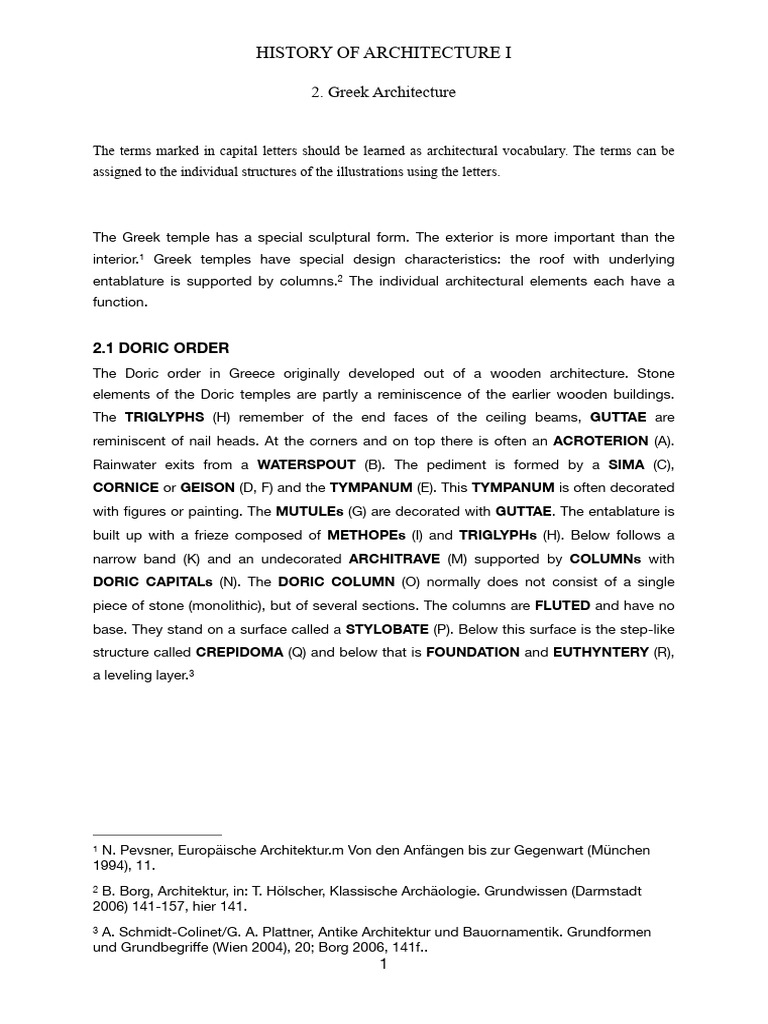 History of Architecture I Greek Architecture 2 | PDF | Column ...