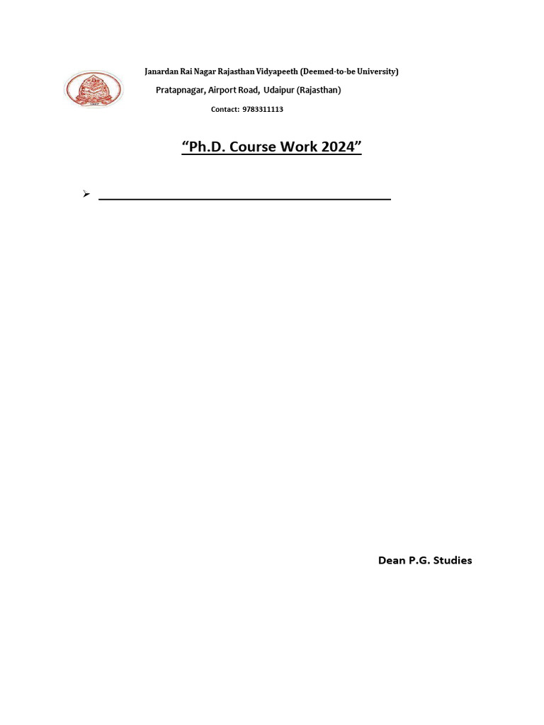 Phd 2024 Assignment | PDF