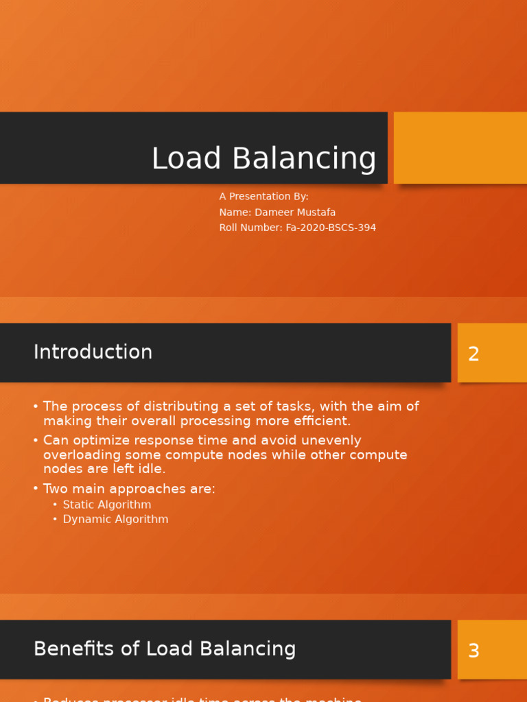 Load Balancing (Dameer) | PDF | Load Balancing (Computing) | Concurrent ...