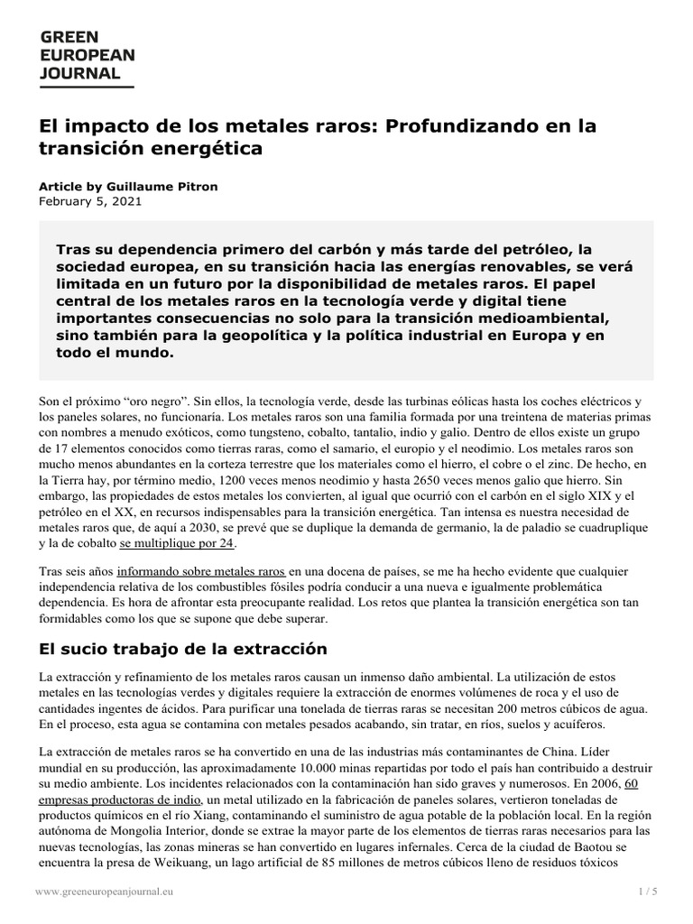 el-impacto-de-los-metales-raros-profundizando-en-la-transicion ...
