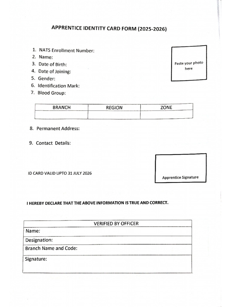 Apprentice ID Card | PDF