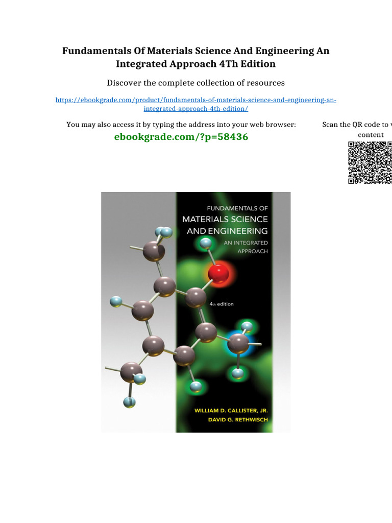 Fundamentals of Materials Science and Engineering An Integrated ...