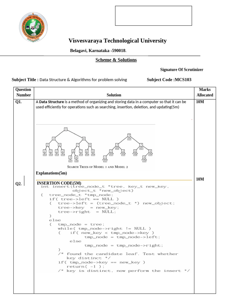 Question Paper Scheme Solution | PDF | Algorithms | Mathematics