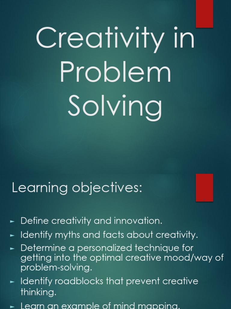 1 Foundations of Creativity - Problem solving.pptx | PDF | Creativity ...
