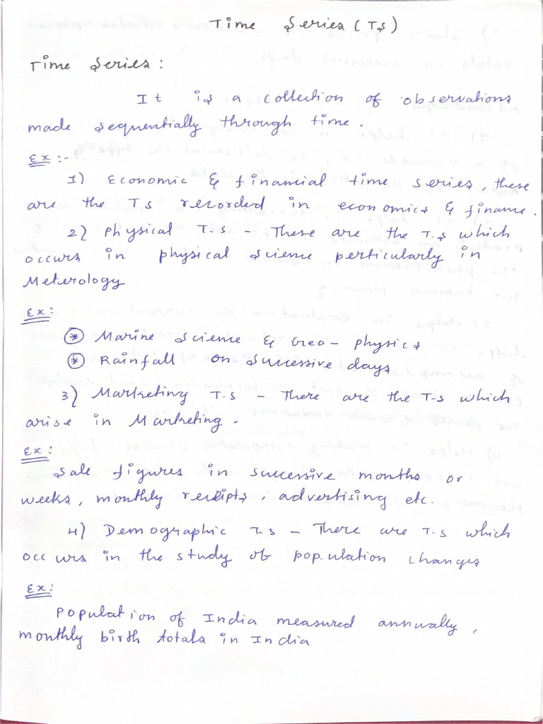 Time Series Note 1 | PDF