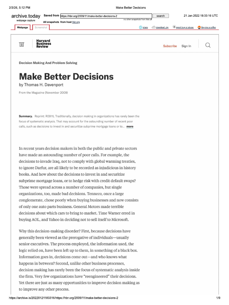 Make Better Decisions | PDF