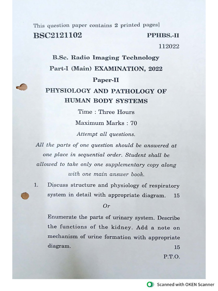 Physiology and Pathology PYQ | PDF