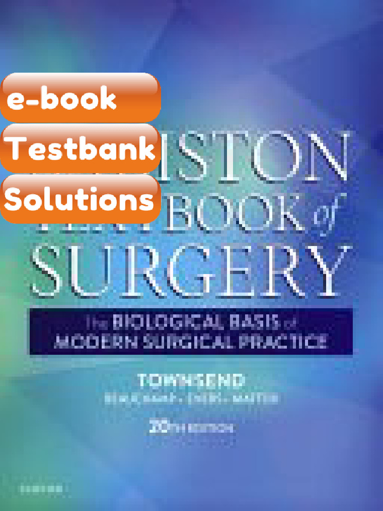 Testbank Sabiston Textbook of Surgery 20th Edition Fast Download | PDF ...